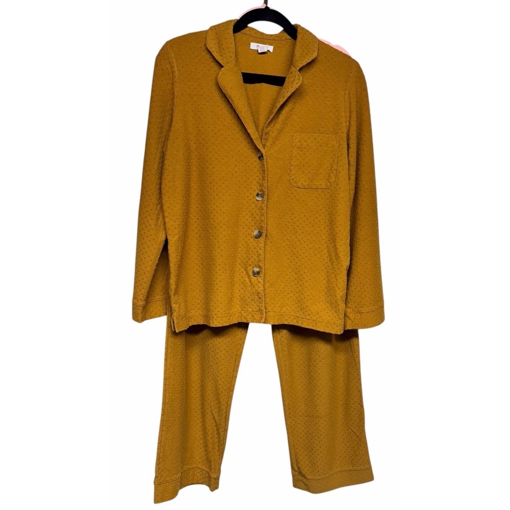 Madewell Knit Bedtime Long-Sleeve Pajama Set Clipdot Women's Size Medium